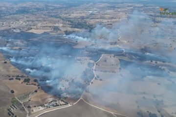 La UME se suma a las labores de extinción del incendio de Méntrida (Toledo), que ya ha llegado a Madrid