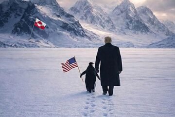 La Casa Blanca desata las burlas de internet al difundir una imagen de Trump junto a un pingüino en una supuesta Groenlandia