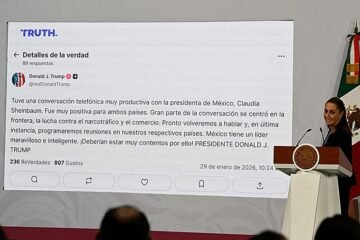 Sheinbaum y Trump hablan en una llamada «productiva y cordial» sobre seguridad y comercio