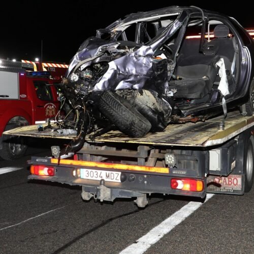 Cinco heridos y tres hospitalizados tras un accidente con tres coches implicados en la A-62 a la altura de Dueñas