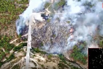 Declarado un incendio de grandes dimensiones en el municipio madrileño de Santa María de la Alameda